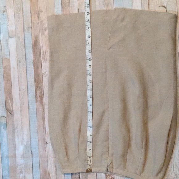 Vintage lined linen skirt light khaki - Picture 13 of 16